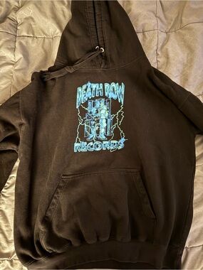 Death Row Records Black Hoodie with Blue Graphic